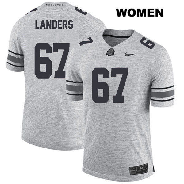 Ohio State Buckeyes Women's Robert Landers #67 Gray Authentic Nike College NCAA Stitched Football Jersey BQ19L56NB